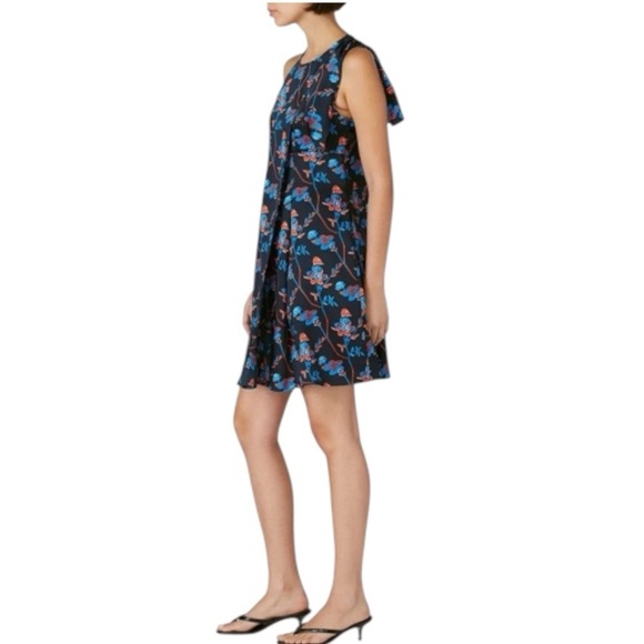 Thakoon Collective Floral Print Sleeveless A-Line  Shift Dress - Black - Size 6 - Picture 9 of 12